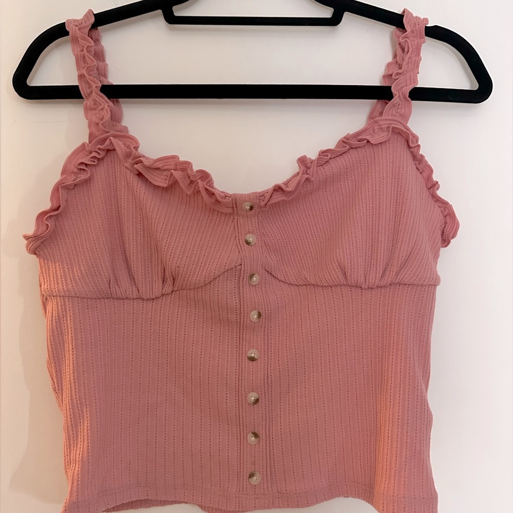Forever 21 camisole in pink with buttons. Size L.